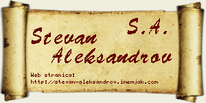 Stevan Aleksandrov vizit kartica